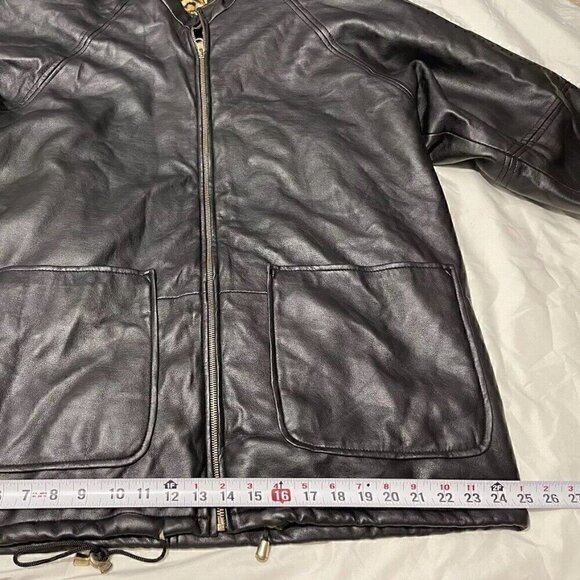 Vintage Marc Mattis Women’s Black Leather Jacket Double-Side Leopard Print Sz M - Picture 10 of 16